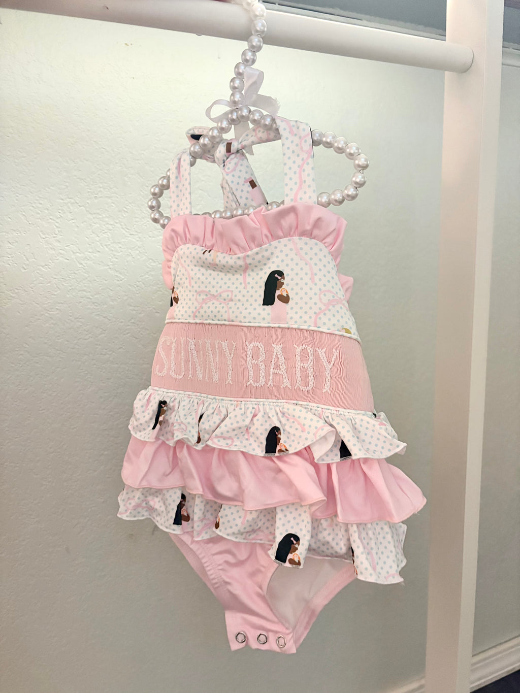 Smocked Swim “SUNNY BABY” RTS