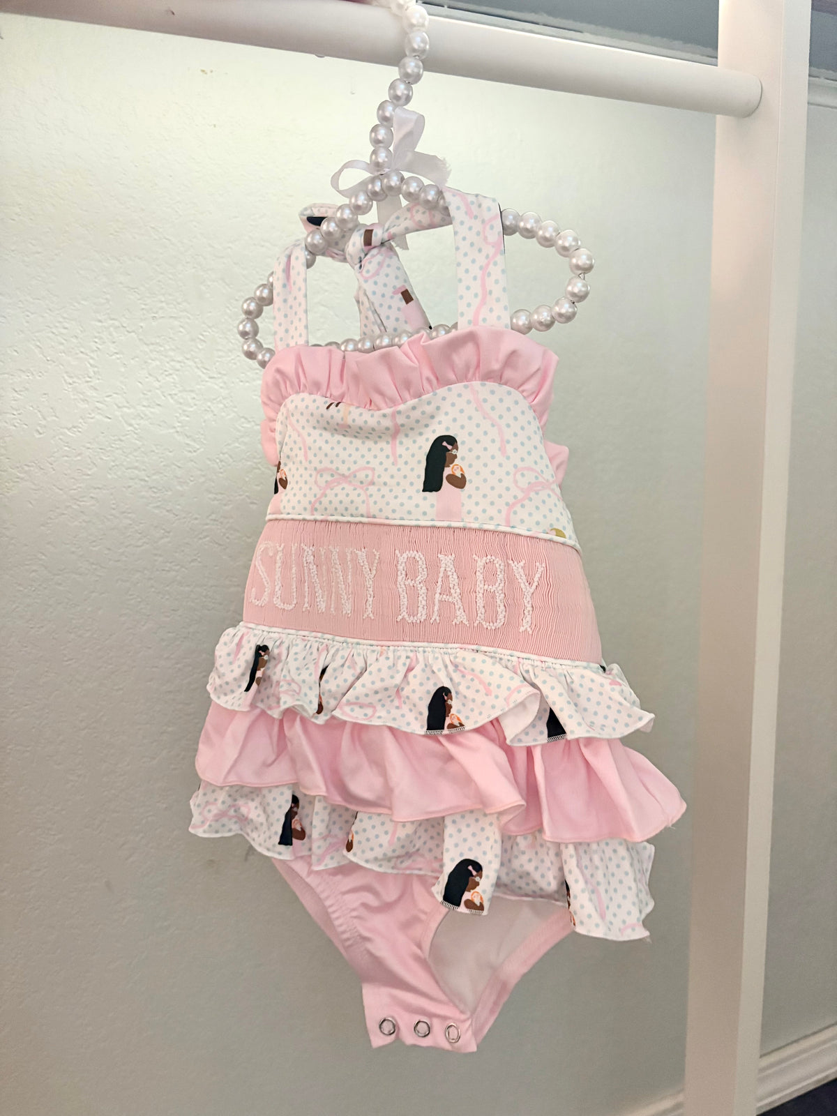 Smocked Swim “SUNNY BABY” RTS